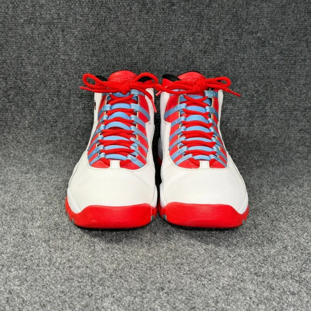 Jordan 10 Retro Basketball Shoes Mens 13 Chicago Flag White Red Athletic Sneaker